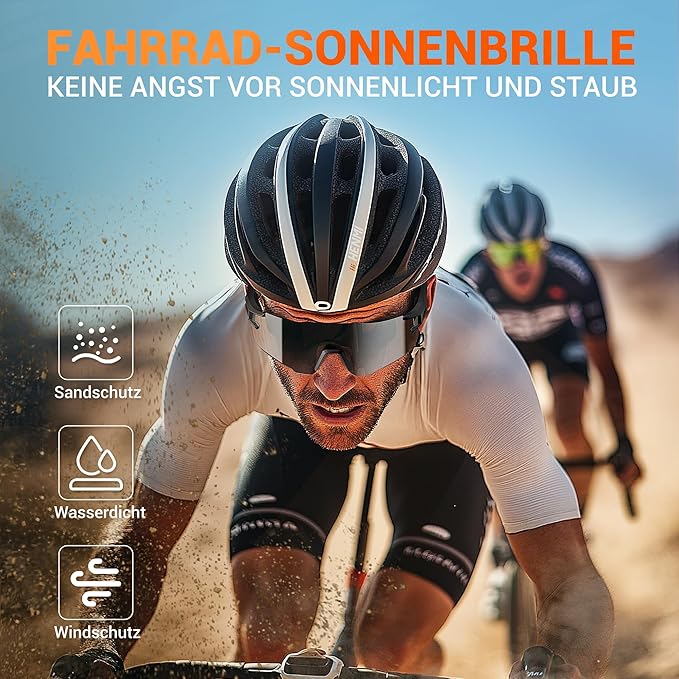 sonnenbrille rennrad herren HENMI Fahrradbrille für Herren Damen, UV400 Schutz Sport Sonnenbrille