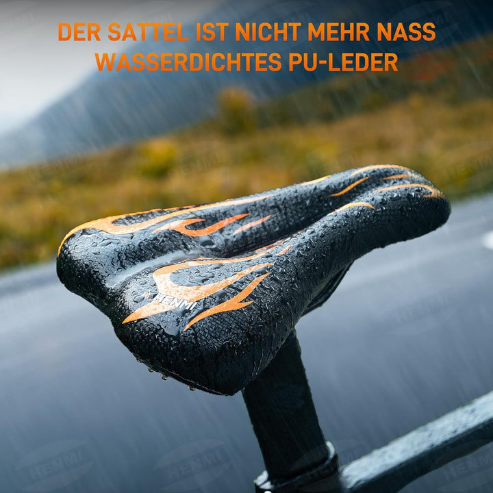 HENMI Fahrradsattel Herren Damen Weicher, Komfortabel Atmungsaktiv Stoßdämpfend Ergonomisch Fahrrad Sattel für Mountainbike MTB Trekking E-Bike Rennrad Fahrradsitz