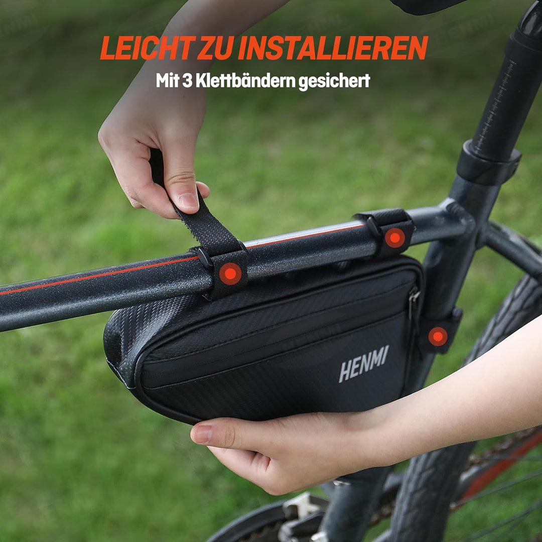 fahrradtasche werkzeug HENMI Fahrradtasche Rahmen, wasserdichte Rahmentasche Dreieckstasche,