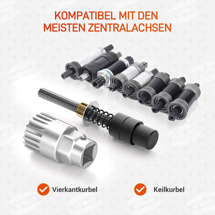 HENMI Fahrrad Tretlager Werkzeug Set,Fahrrad Innenlager Entferner mit Tretlager Fahrrad,20zähnen 24mm Innenlager Werkzeug kompatibel mit Schmieröl,Schmierfett und Verriegelungseinrichtung