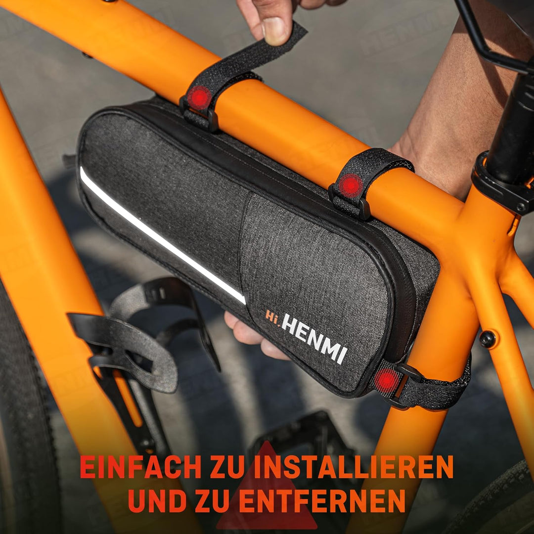 rennrad werkzeugtasche HENMI Fahrradtasche Rahmen, Rahmentasche Fahrrad Klein mit Reflektiere
