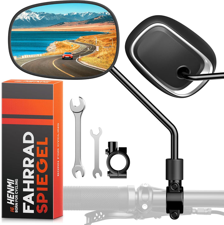 Fahrradrückspiegel für Lenker Drehspiegel Rückspiegel Lenkerspiegel für Fahrrad rennrad Mountainbikes radfahrer (Ovalvariante)