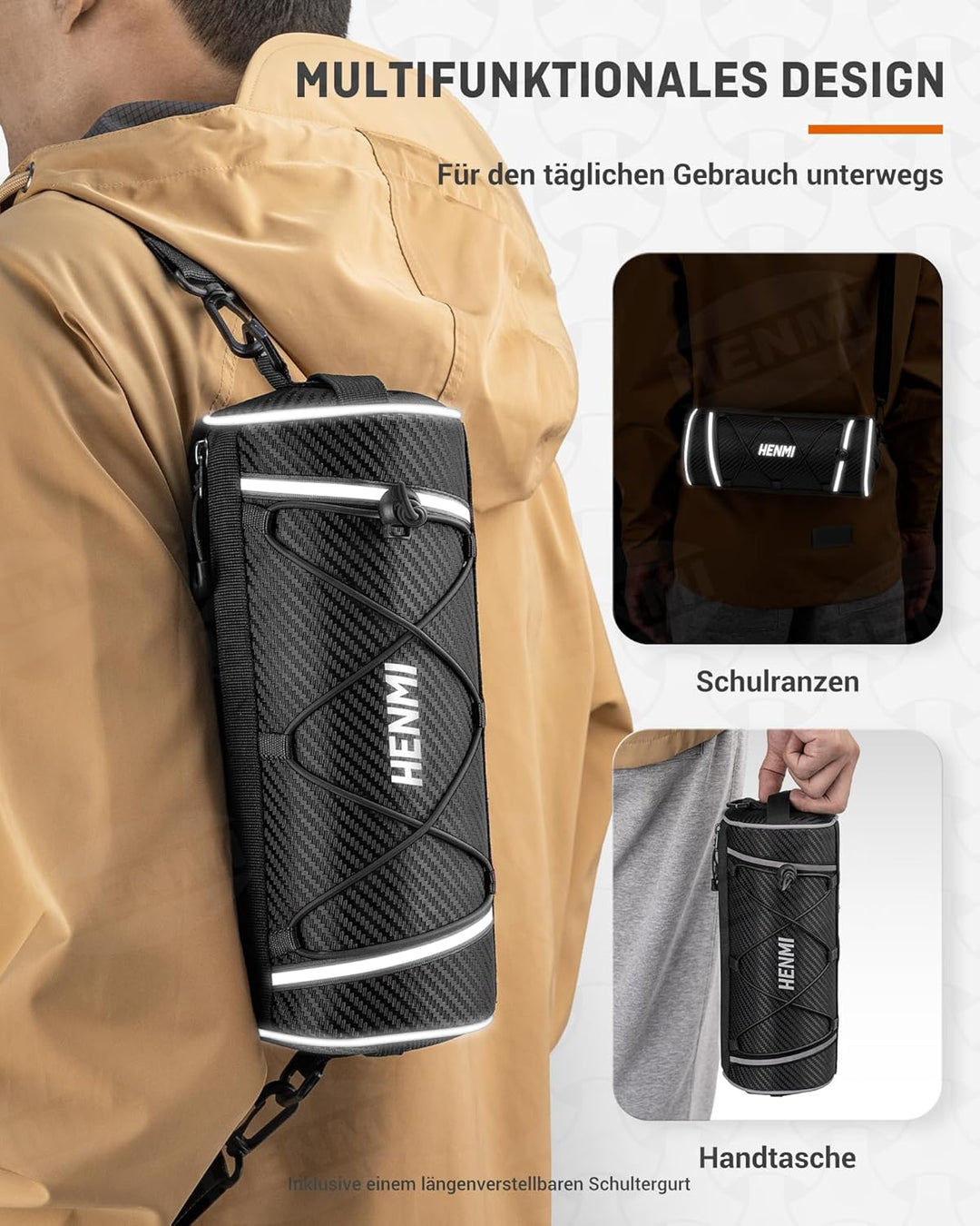 fahrradtasche lenker e bike HENMI Lenkertasche Fahrrad Wasserdicht, Fahrradtasche Lenker für E-Bik