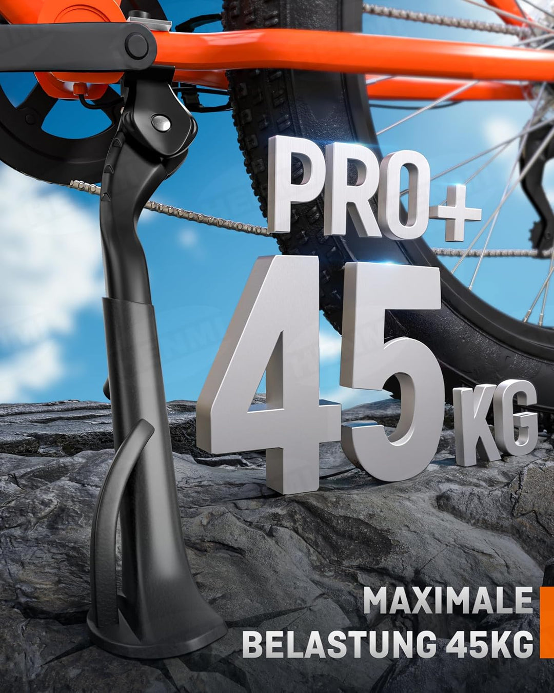 HENMI Fahrradständer 24-29 Zoll Pro+, Höheverstellbar Mittelständer für E-Bike, Montainbike, Trekkingrad, Cityrad, Max Belastung 42kg