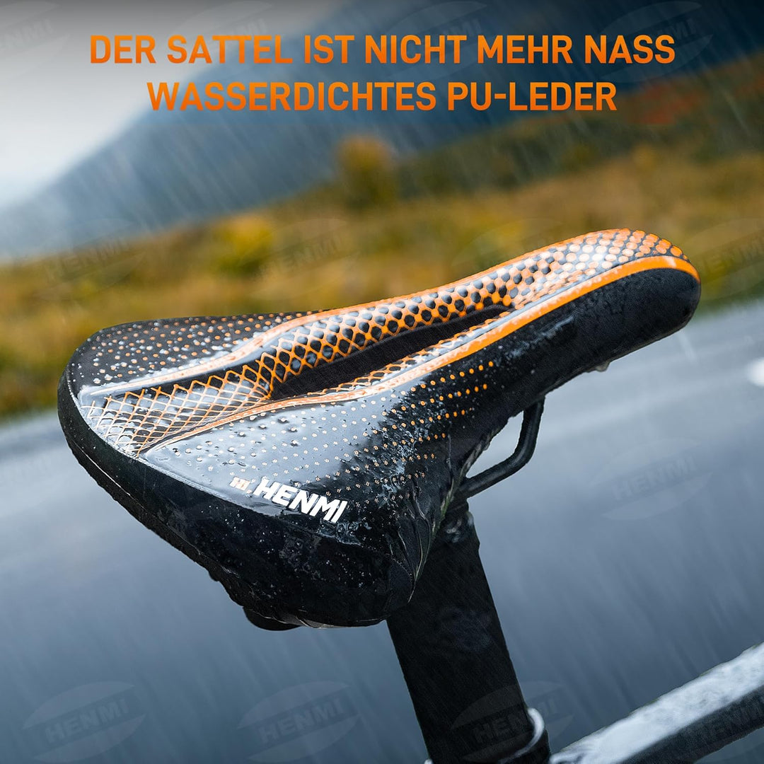 HENMI Fahrradsattel Herren Damen Weicher, Komfortabel Atmungsaktiv Sto