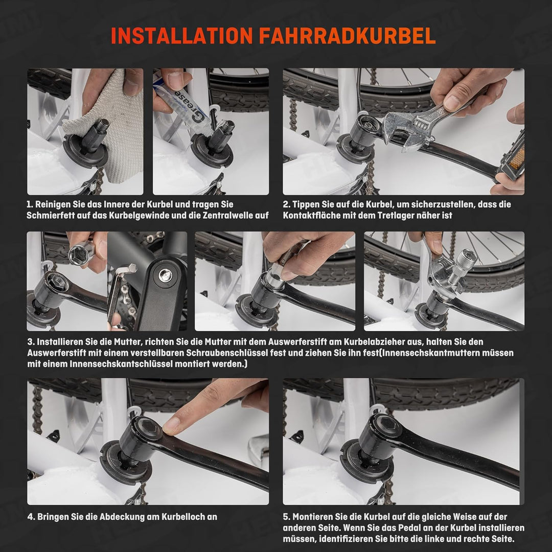 fahrrad kurbel gewinde reparatur set HENMI Fahrrad Kurbelabzieher Set, Universal Tretlager Abzieher Fahrrad