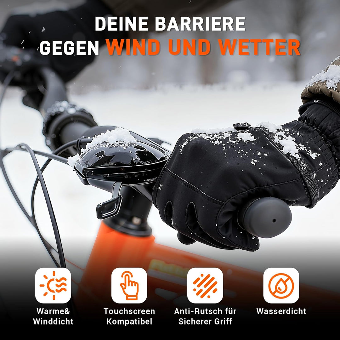 HENMI Fahrradhandschuhe Winter Herren Damen,Warme,Winddichte Touchscre