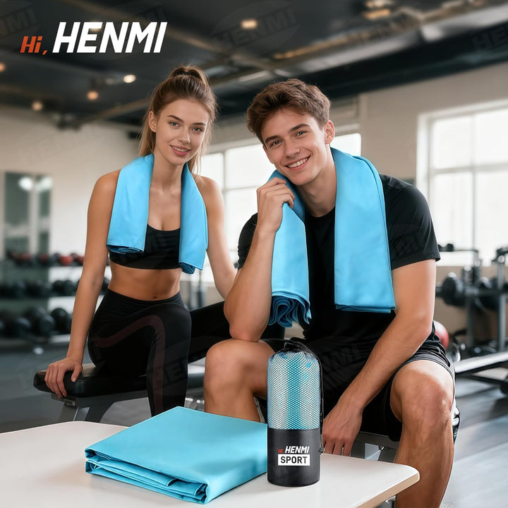 HENMI Mikrofaser Handtuch weich und tragbar, Ideal für Sauna Reisen. Hautfreundlich, hochsaugfähig, schnelltrocknend. Geeignet als Sporthandtuch Strandtuch Saunahandtuch Badetuch