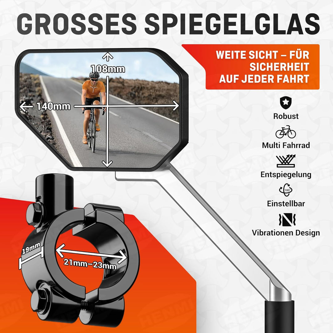 Fahrradrückspiegel für Lenker Drehspiegel Rückspiegel Lenkerspiegel für Fahrrad rennrad Mountainbikes radfahrer (Mechanisches Design-Modell)