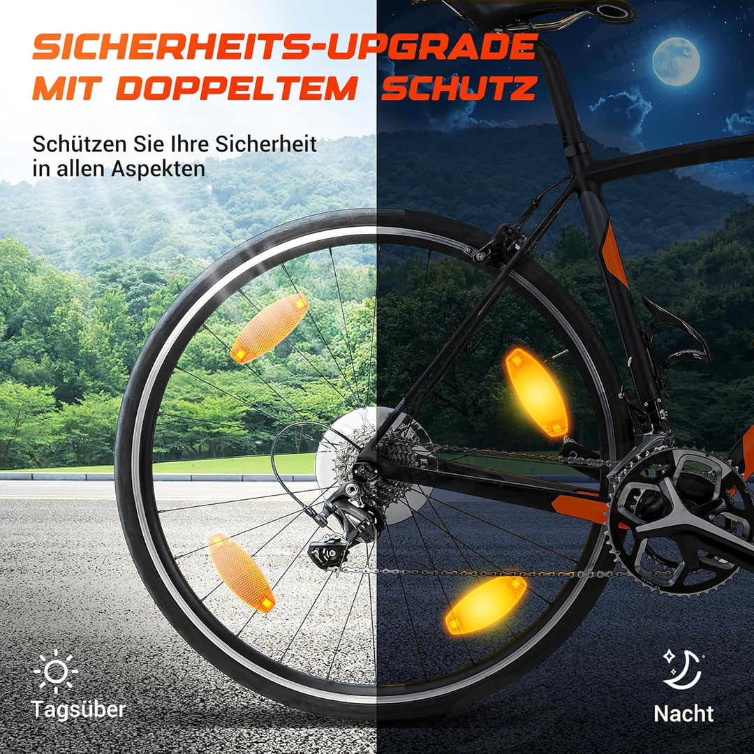 HENMI LED Fahrradlicht vorne, StVZO-zugelassen Fahrradbeleuchtung, USB Aufladbar Fahrrad Frontlicht, IPX5 Wasserdicht Fahrradlampe(mit/ohne Fahrrad Reflektoren)