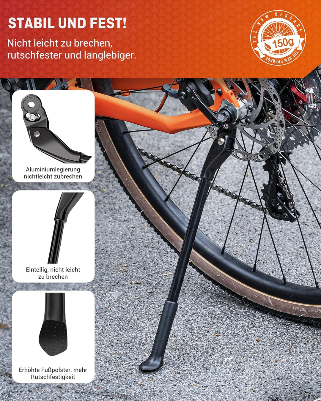 fahrradständer hinterrad rennrad HENMI 4mm Schnellspanner Fahrradständer,Höhenverstellbarer Fahrrad stä