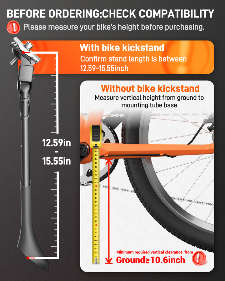 NIVO Fahrradständer 24-29 Zoll Höheverstellbar Mittelständer Ultra für E-Bike, Mountainbike, Trekkingrad, Cityrad Fahrradständer Seitenständer