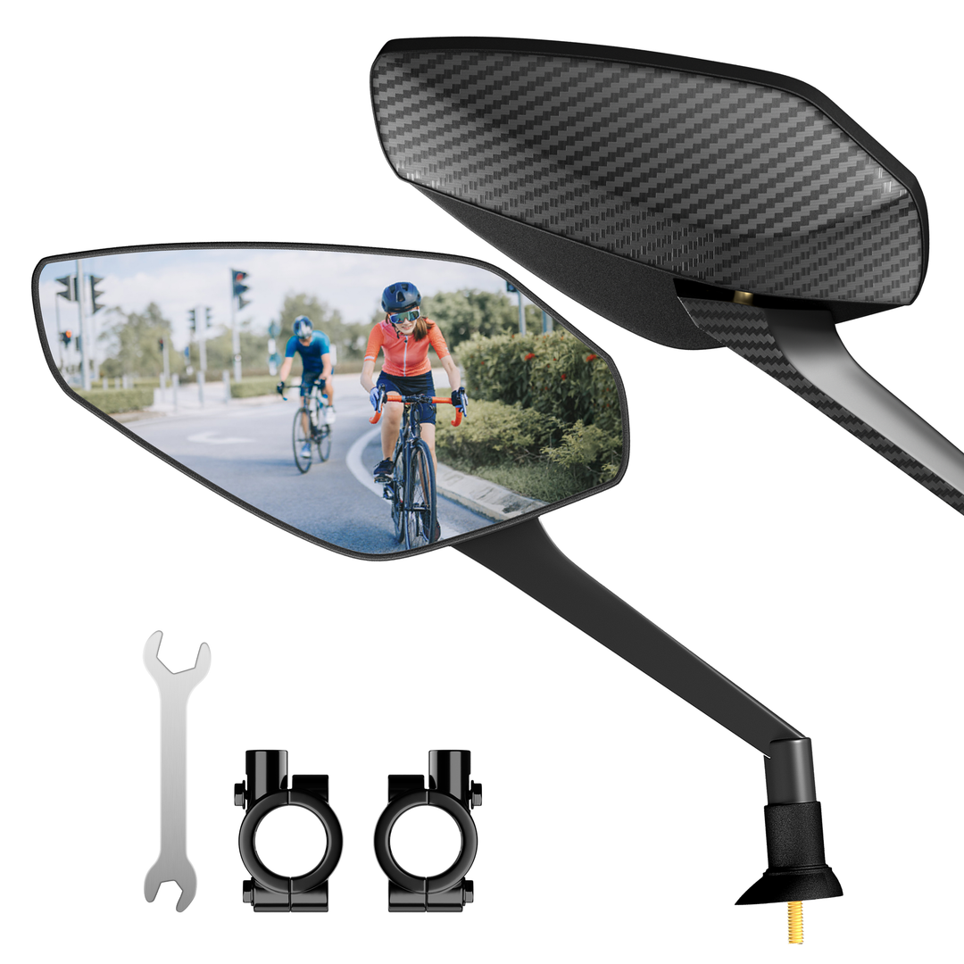 HENMI Fahrradspiegel für E-Bike Links HD Konvexspiegel, Extra Große Sp