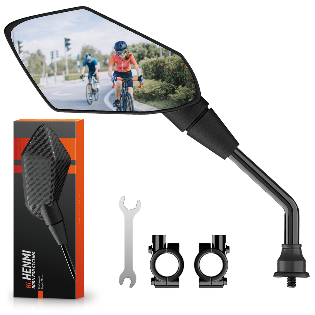 rückspiegel für fahrradlenker HENMI Fahrradspiegel für E-Bike Links HD Konvexspiegel, Extra Große Sp