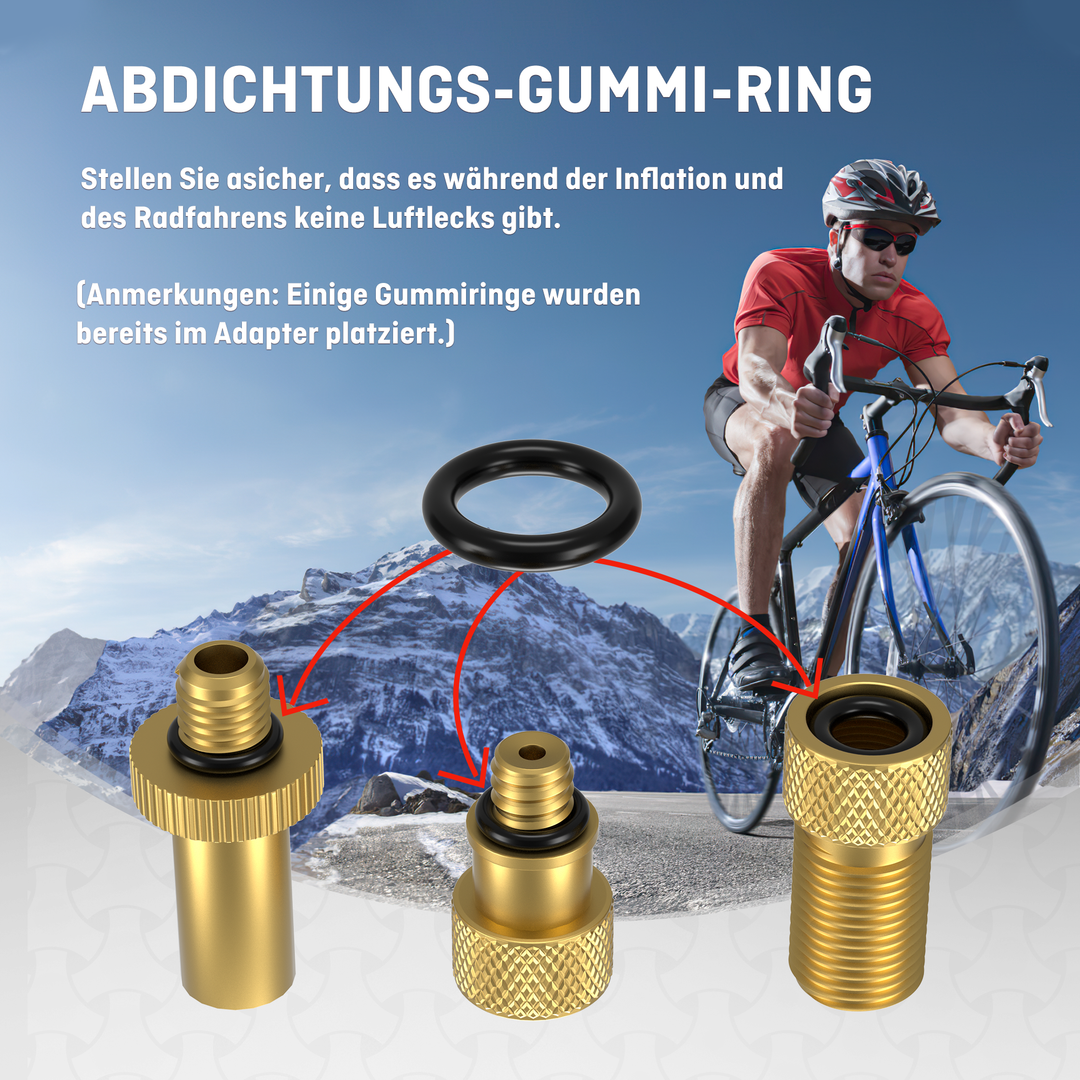 rennrad luftpumpe adapter HENMI Fahrradventil Adapter Set, Alle Ventiladapter Fahrrad, Autoventi
