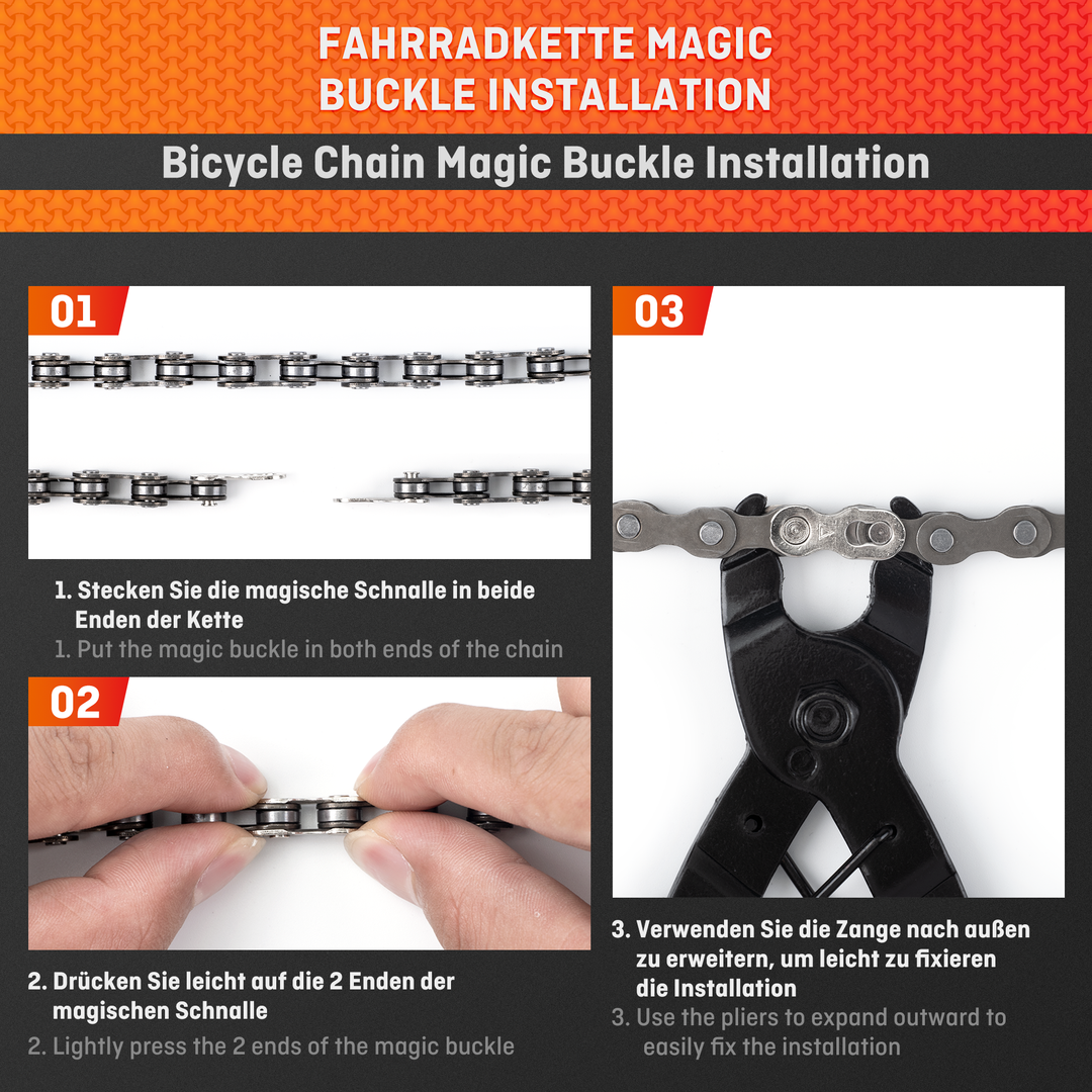 HENMI Kettennieter Fahrrad, Kettenzange, Kettenschloss Zange und 4 Paar Fahrradketten Nieten Fahrradkette Reparatur Set 2.0 für 6-12 Fach Fahrradkette Werkzeug