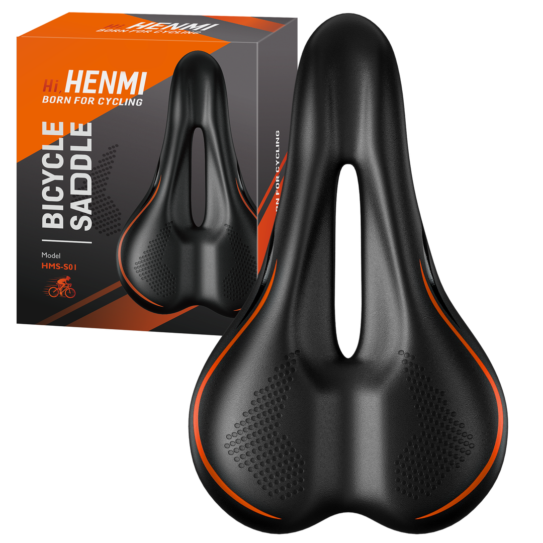 sattel mountainbike weich HENMI Fahrradsattel Herren Damen Bequem Weich, Ergonomisch Stoßdämpfen