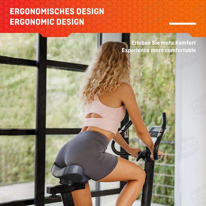 HENMI Fahrradsattel, Bequem Weich Herren Damen Fahrradsattel mit Federung, Ergonomisch Stoßdämpfend Fahrrad Sattel, Atmungsaktiv Wasserdicht Universal Fahrradsattel für Citybike MTB Heimtrainer